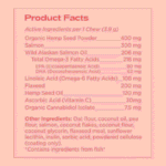 Omega ingredient label